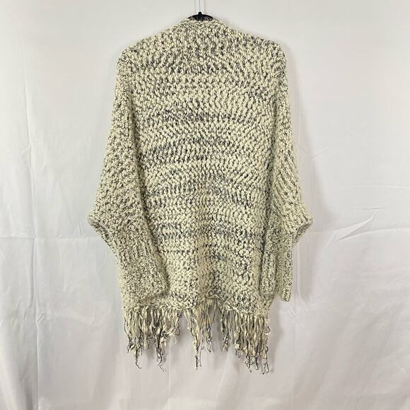 Umgee USA Knit Fringe Open Cardigan Shawl, Boho Chunky Sweater Wrap S/M - Picture 3 of 5